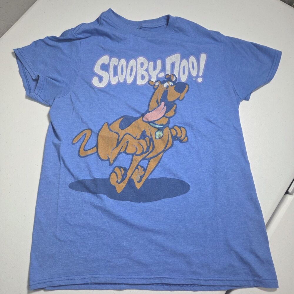Scooby-Doo T-Shirt Adult Small Heather Blue Hanna Barbera Running Dog Graphic